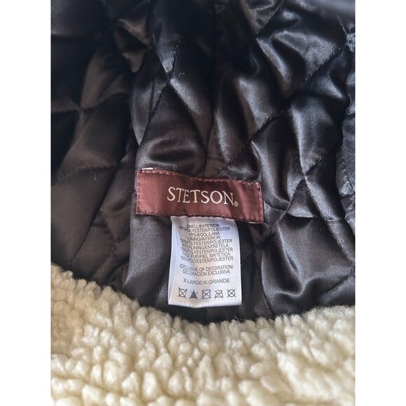 Stetson Trapper Winter Hat Brown Plaid Wool Blend Faux Sherpa Fur Lined One Size - Picture 5 of 8